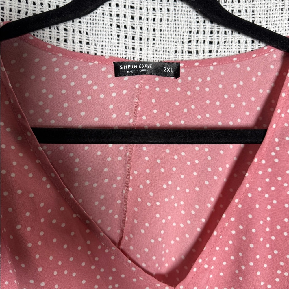 Pink Polka Dot Ruffle Dress - Picture 2 of 3